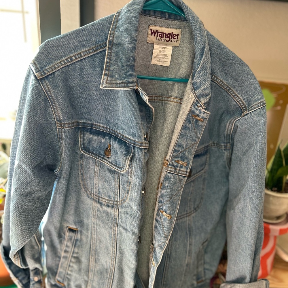 Wrangler Light Blue Rugged Wear Jacket, Size L